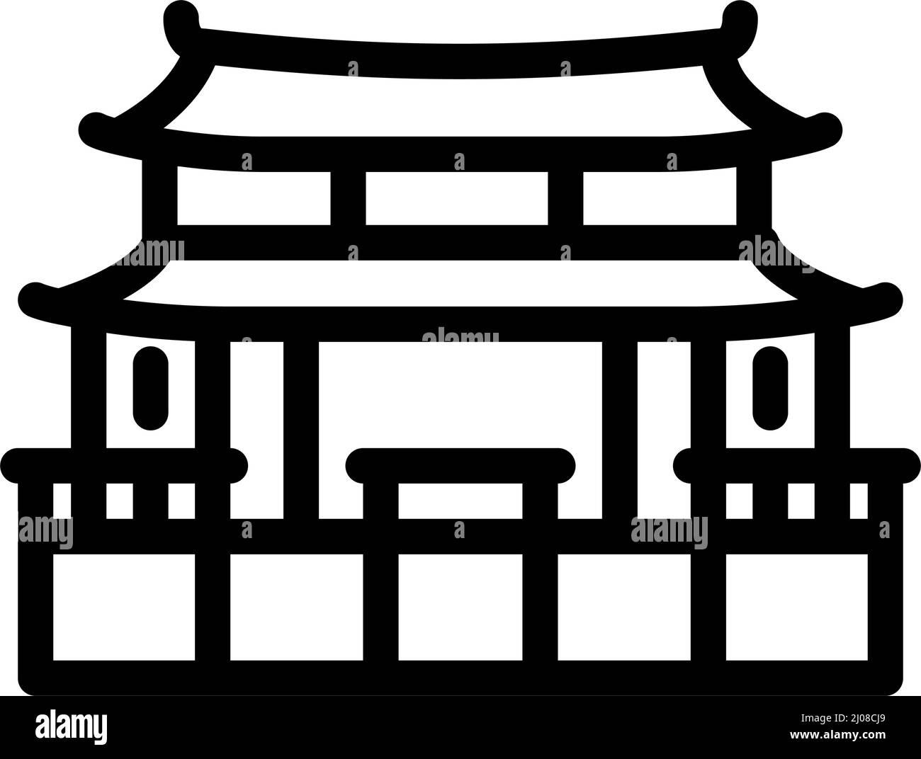 traditional chinese temple line icon vector illustration Stock Vector