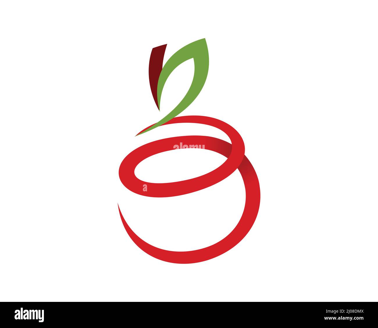 Simple and Creative Red Apple and Fruit Symbol Silhouette Stock Vector