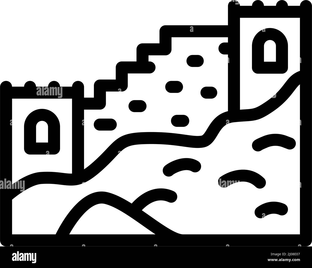 great wall of china line icon vector illustration Stock Vector