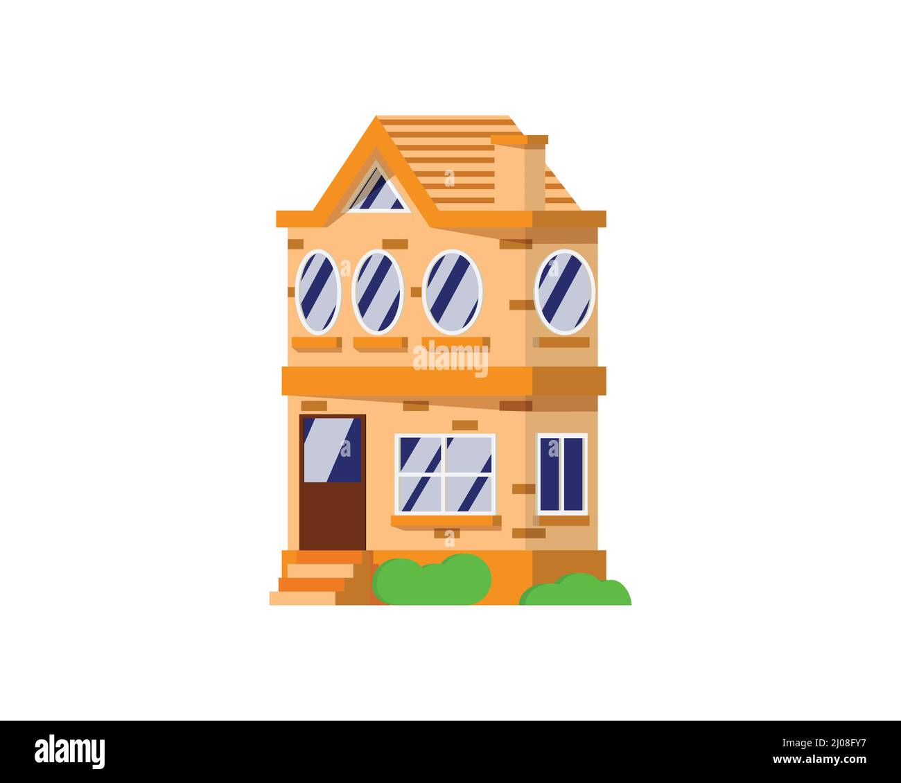 Detailed Apartment and Flat Illustration Stock Vector
