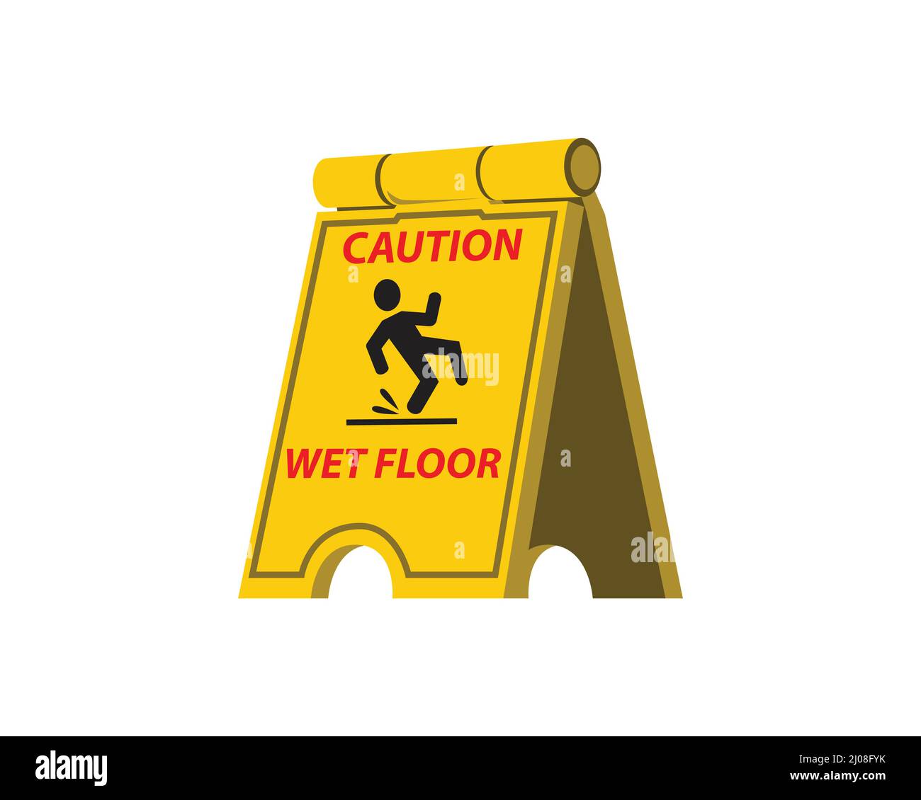 Wet Floor Caution Sign Stock Vector