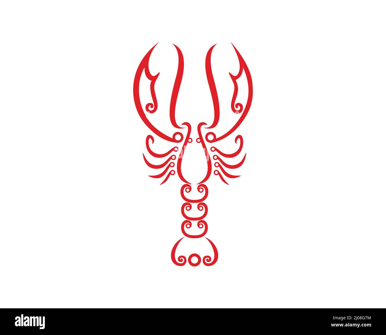 Simple Ornamental Lobster Stock Vector