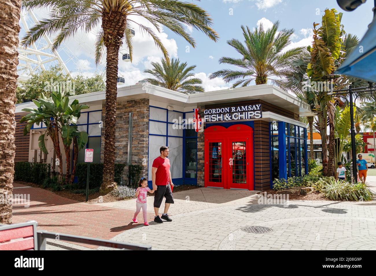 Gordon Ramsey Fish & Chips restaurant in Icon Park, Orlando Stock Photo