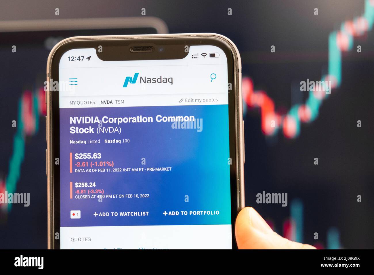 LVMH logo of stock price on the screen of smartphone in mans hand with  changing trend on the chart on the background, February 2022, San  Francisco, USA Stock Photo - Alamy