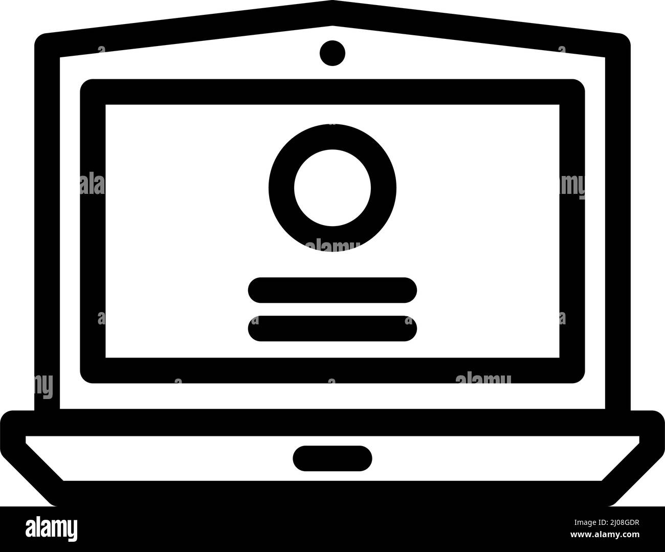 laptop digital computer line icon vector illustration Stock Vector