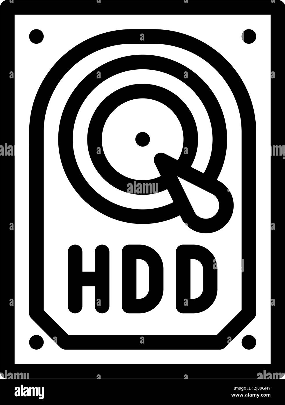hdd computer part line icon vector illustration Stock Vector