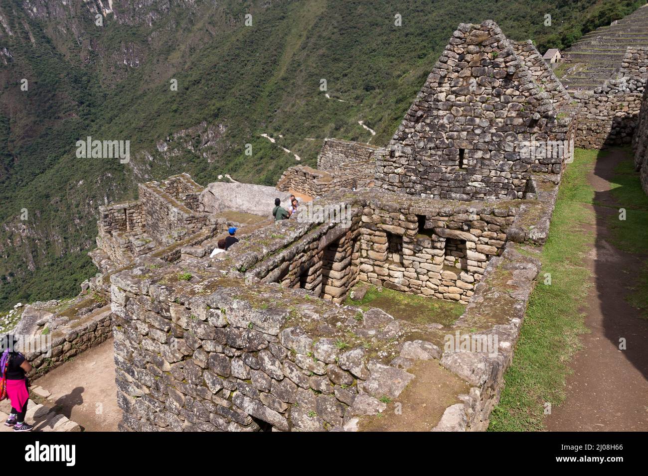 Inca archaeological site of Machu Picchu in the Andes Mountains, Peru ...