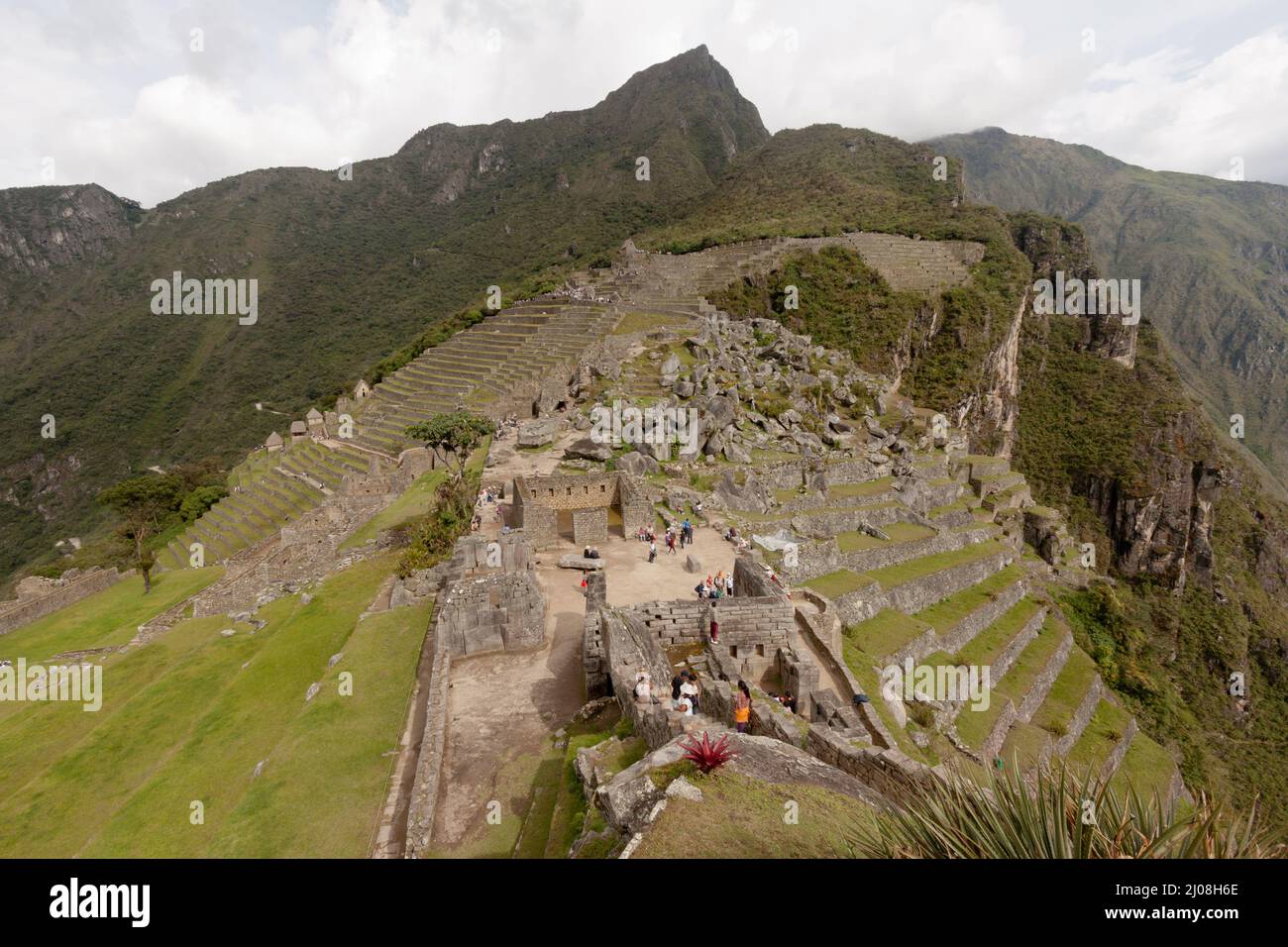 Inca archaeological site of Machu Picchu in the Andes Mountains, Peru ...