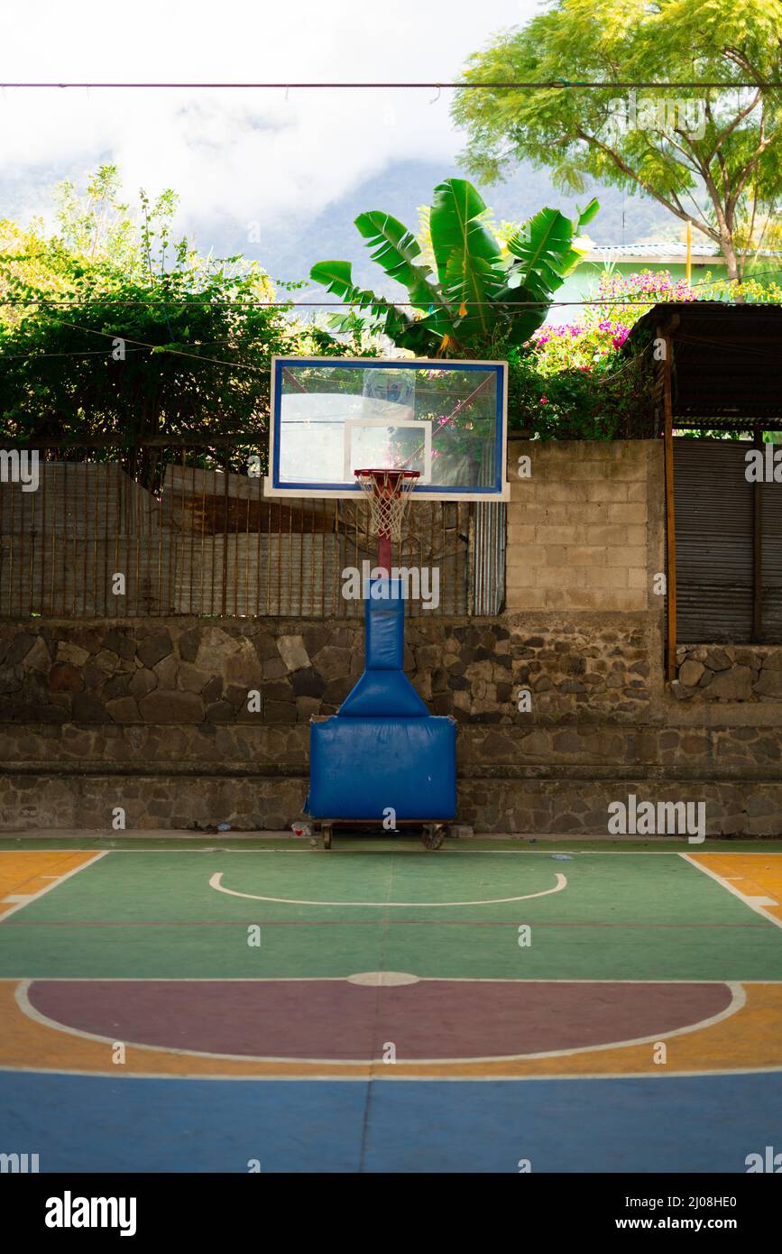 Basketball court in the mountains of guatemala Stock Photo - Alamy