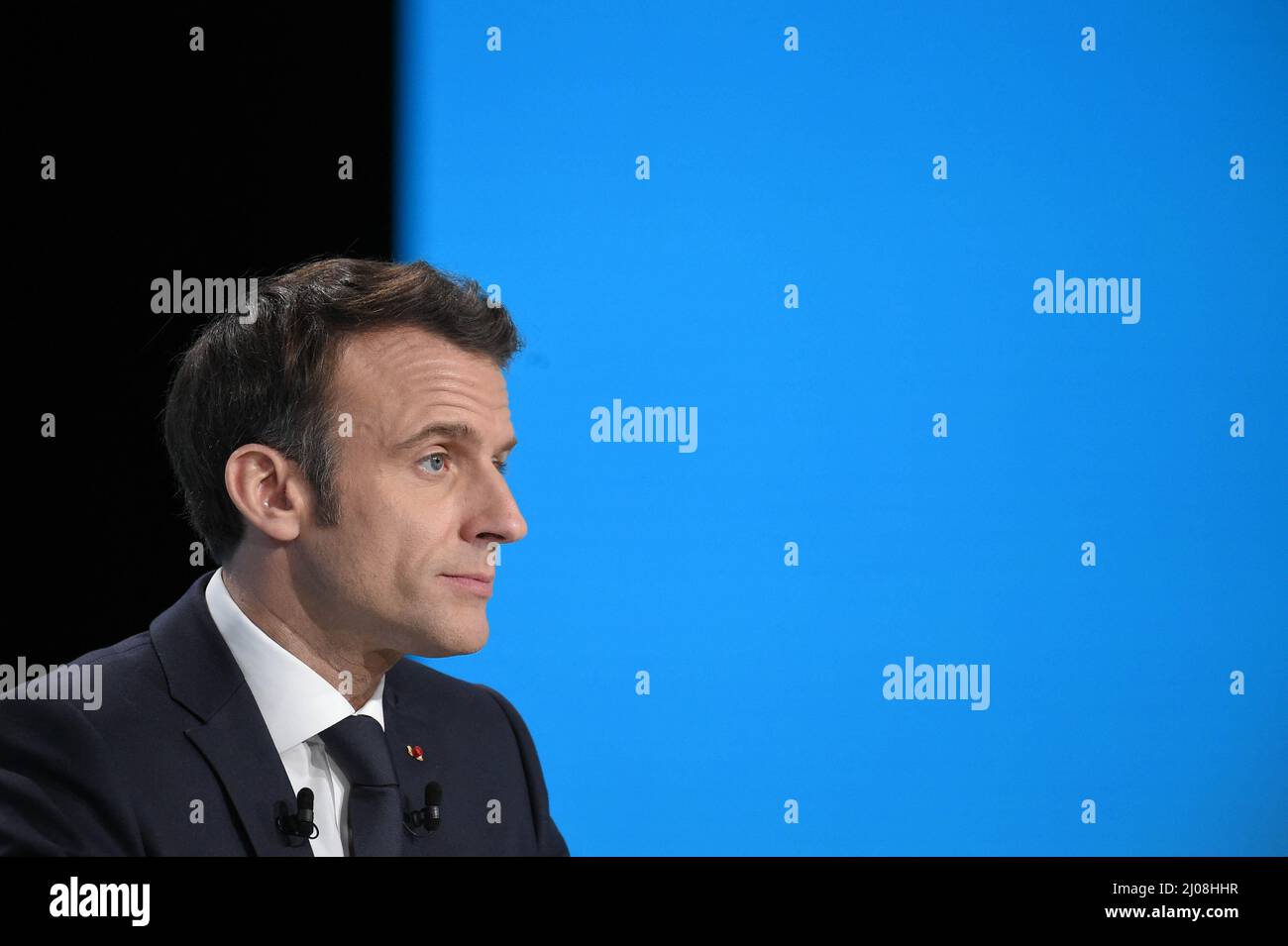 French President Emmanuel Macron, Candidate For His Re-election For ...