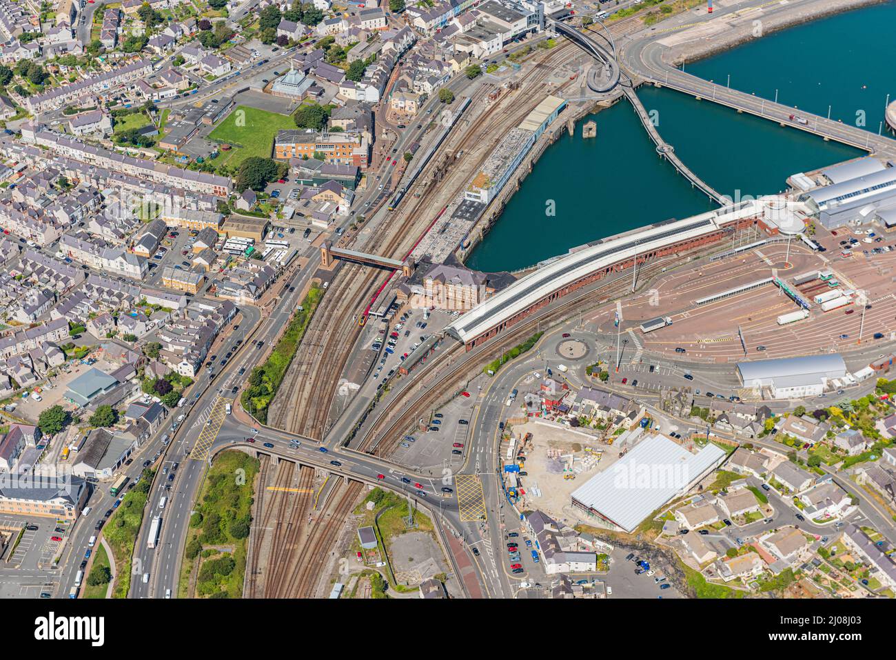 Aerial Views of Holyhead, North Wales Stock Photo