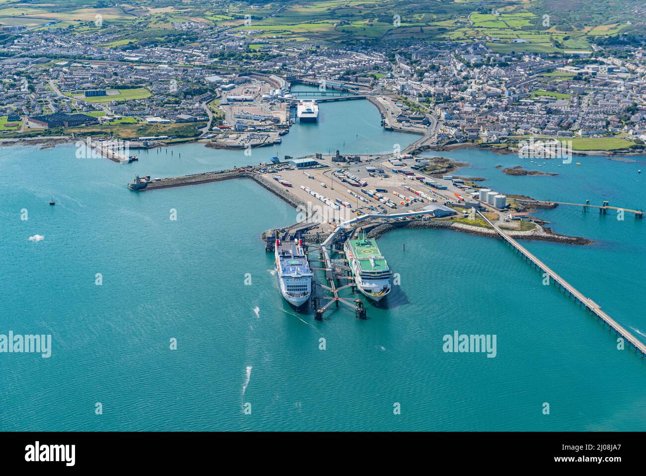 Aerial Views of Holyhead, North Wales Stock Photo Alamy