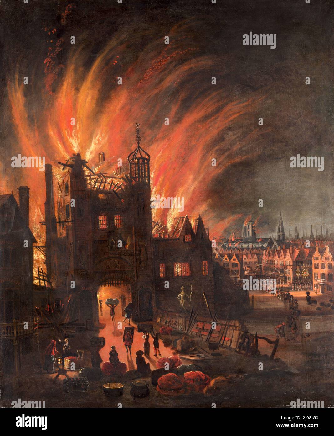 ロンドン大火 The Great Fire of London ポスター 額装品 ロンドン大火