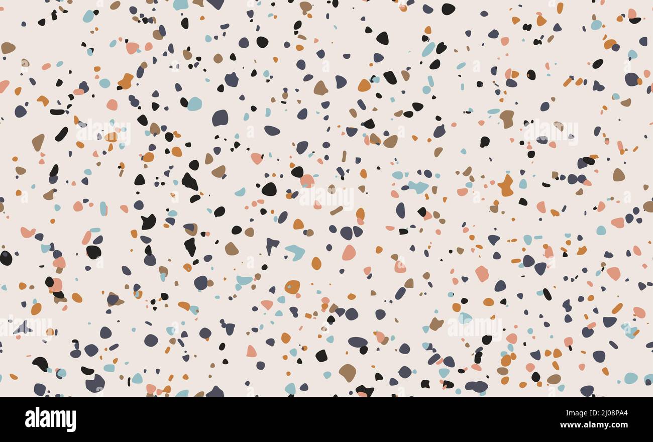 Terrazzo seamless pattern. Flooring mosaic texture. Vector floor with ...