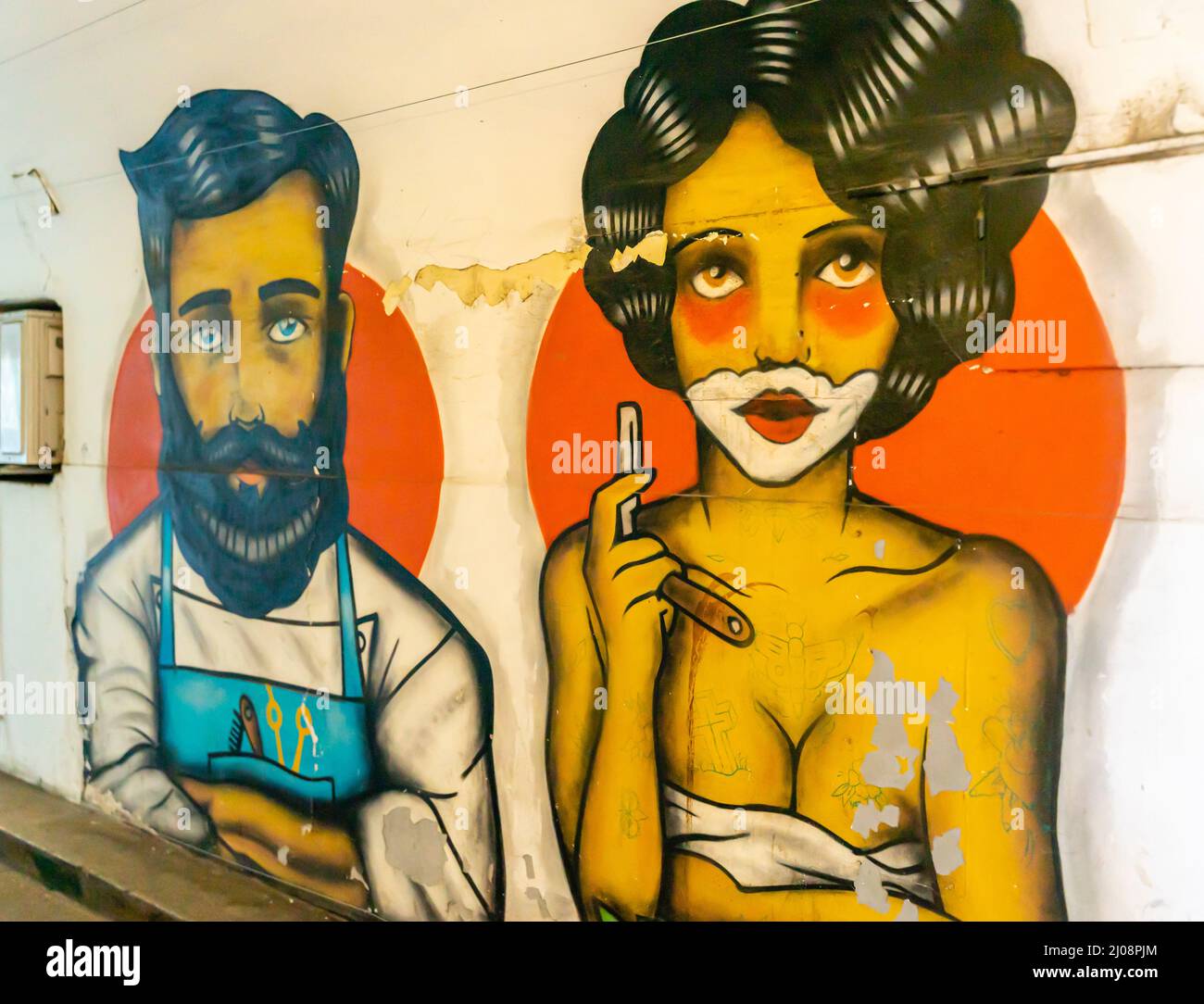 Graffiti barbershop hi-res stock photography and images - Alamy