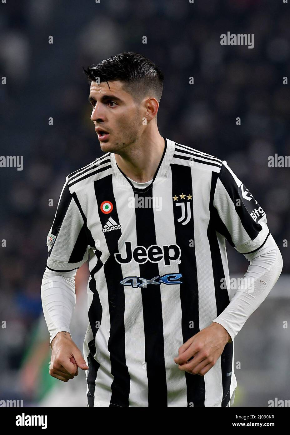Alvaro Morata of Juventus FC in action during the UEFA Champions League 2021/22  Round of Sixteen Second Leg match between Juventus FC and Villarreal C  Stock Photo - Alamy
