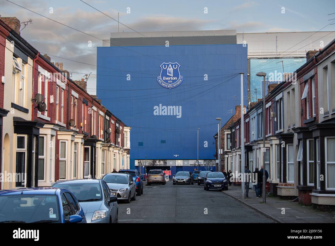 A general view of Goodison Park from the streets. Stock Photo