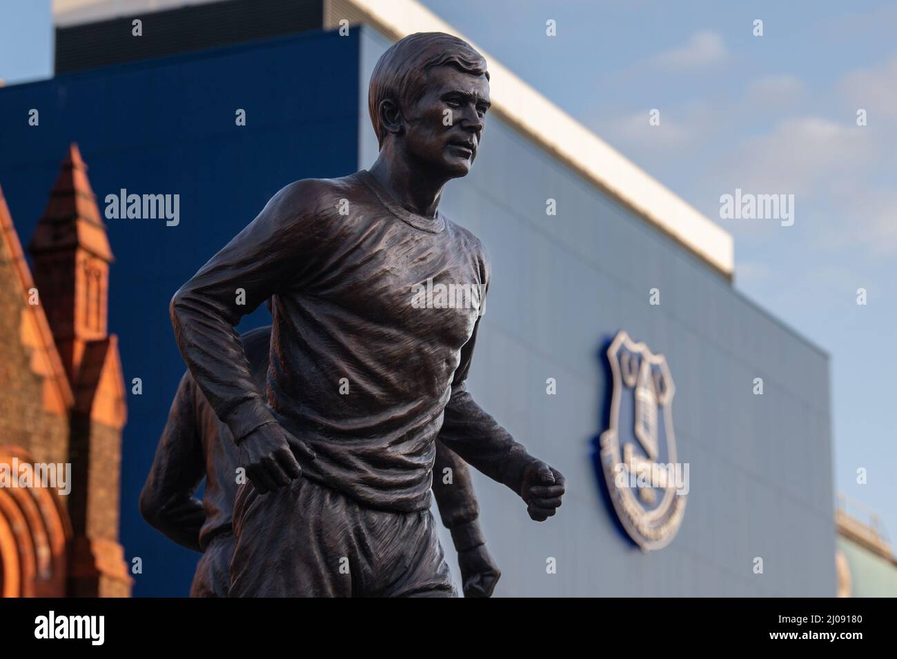 The Holy Trinity Statue outside Goodison Park Stock Photo Alamy