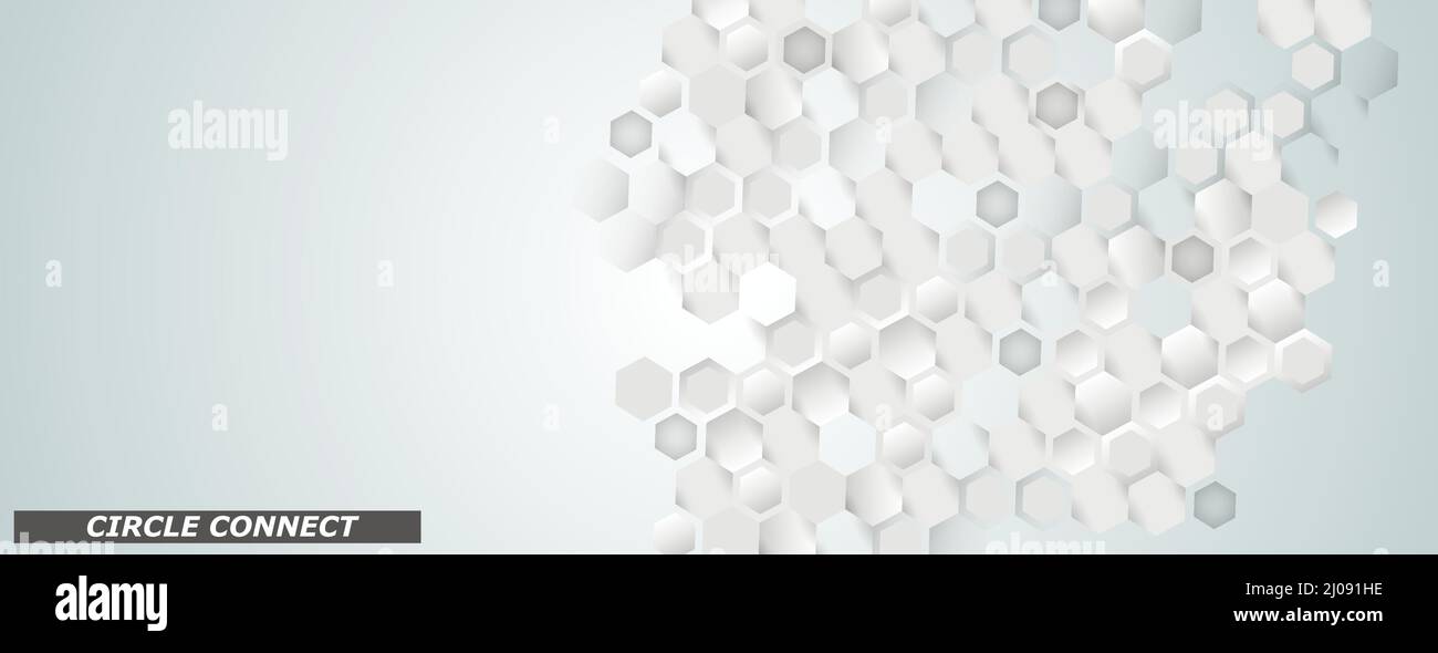 Vector banner design. White background with hexagon pattern. Hexagons ...