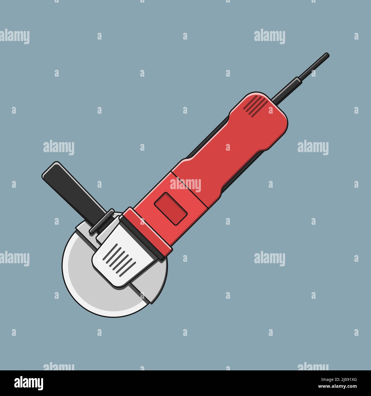 Angle grinder machine on isolated background vector illustration Stock
