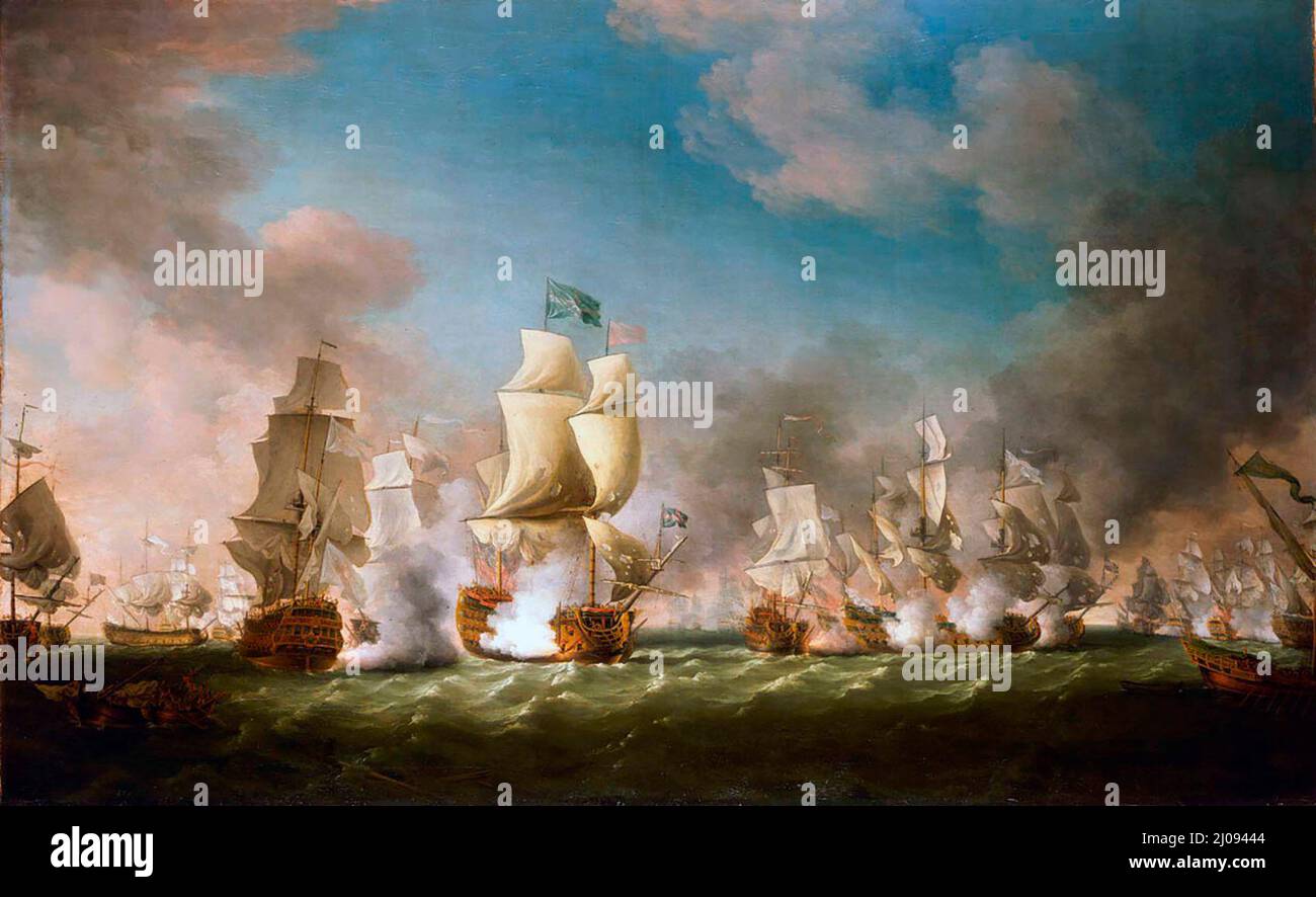 The Battle of Cape Passaro, 11 August 1718 - Richard Paton, 1767 Stock Photo