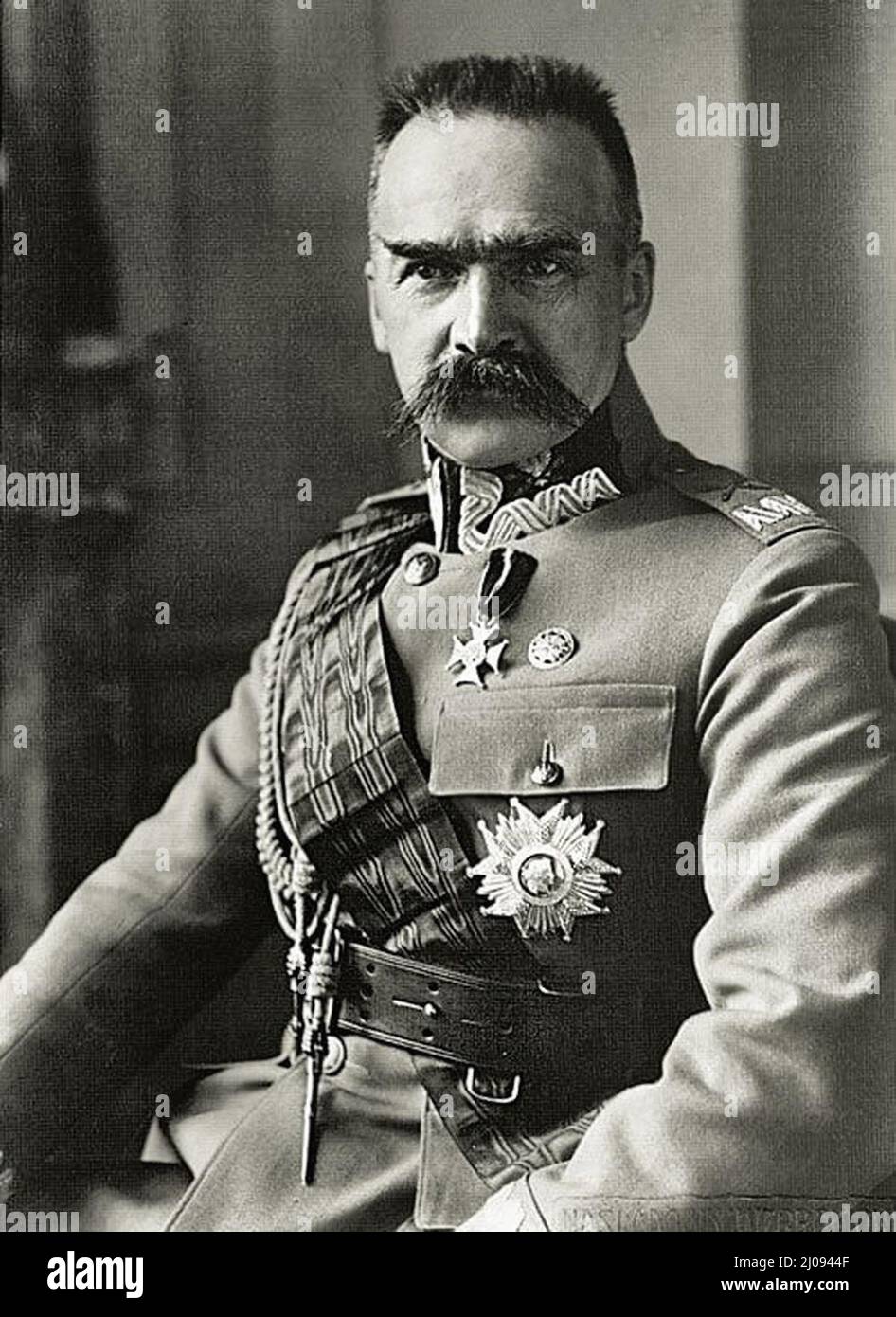 Portrait of Polish Marshal Josef Pilsudski Stock Photo