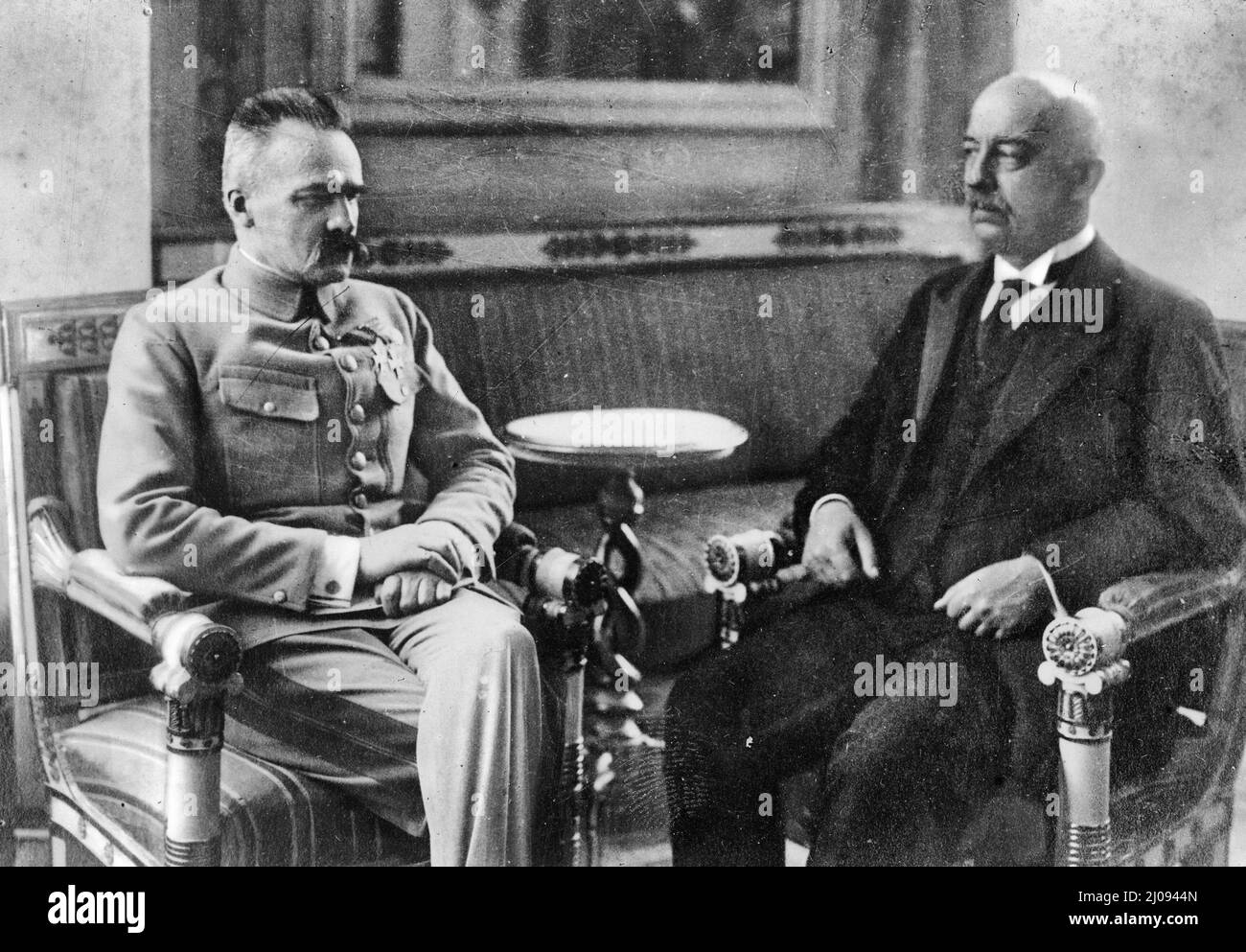 General Jozef Pilsudski and Gabriel Narutowicz, December 1922 Stock Photo