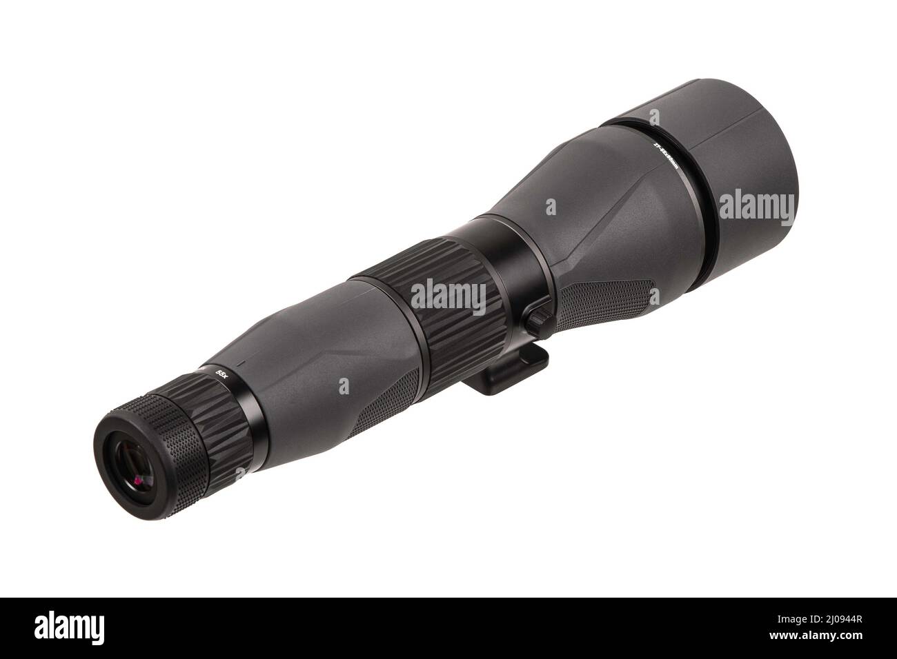 Modern spyglass. Longrange observation device. Monocular isolate on a white background Stock