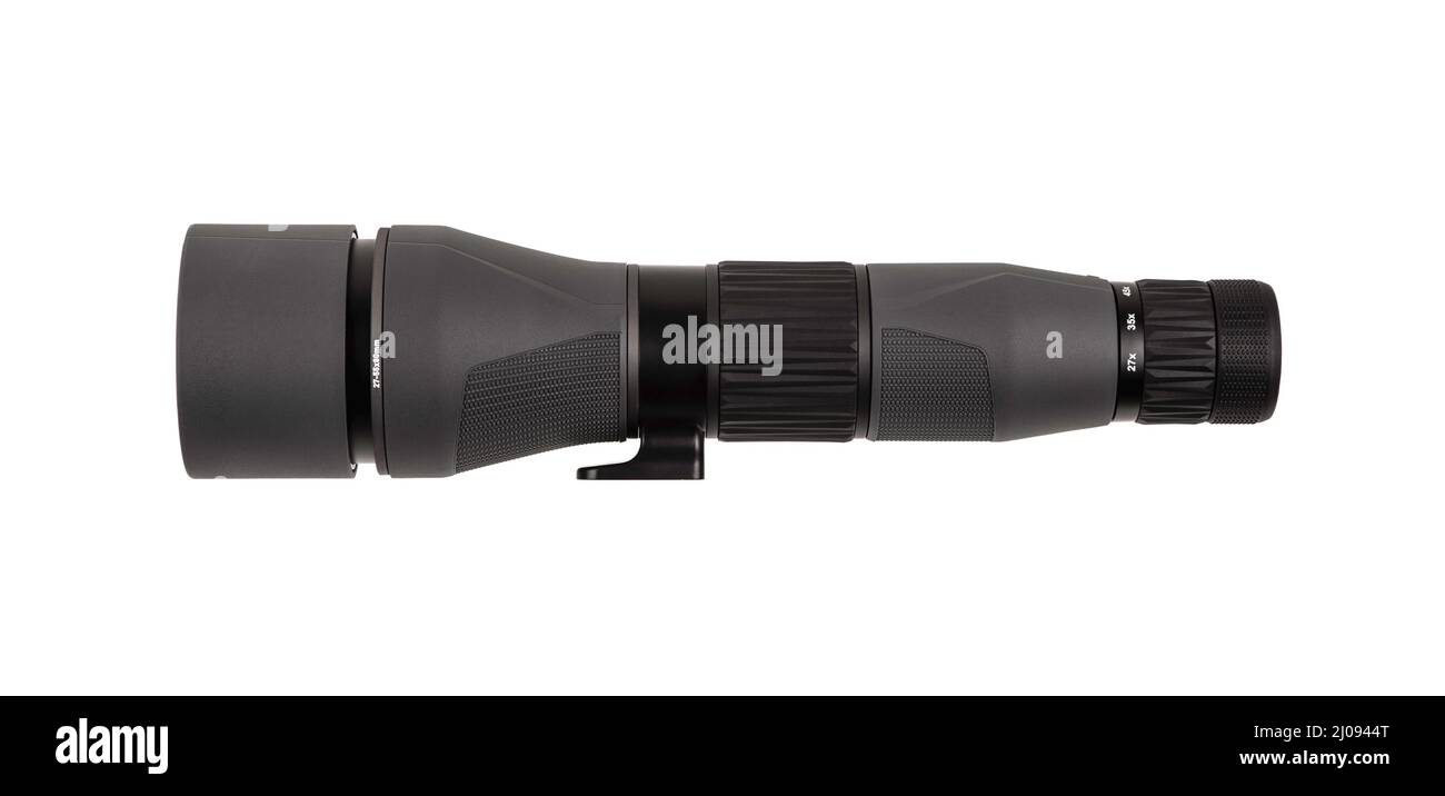 Modern spyglass. Long-range observation device. Monocular isolate on a ...
