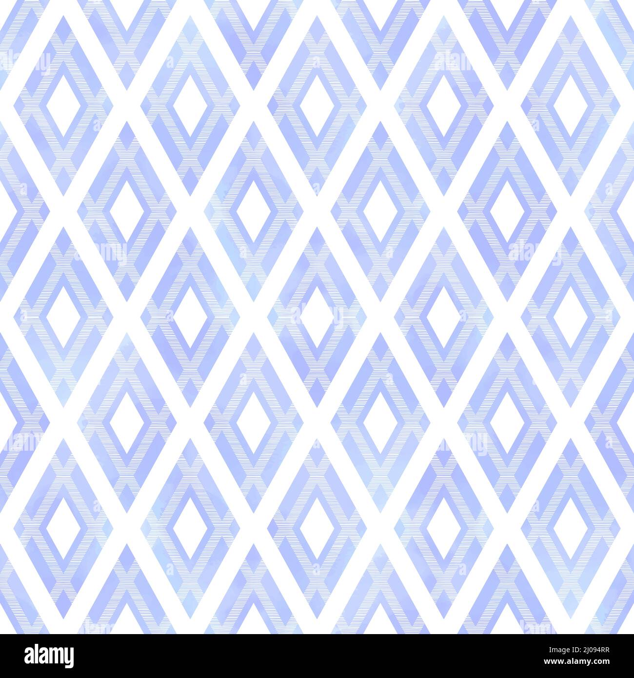 Pastel Blue Seamless Pattern Vector with Geometric Rhombus Shapes Stock Vector