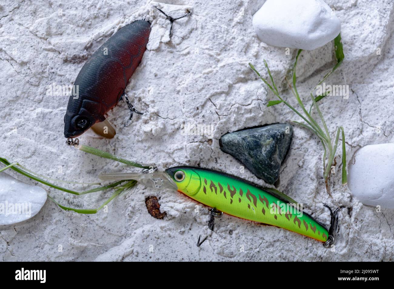 Different lures for fishing in the sand. Wobblers for catching