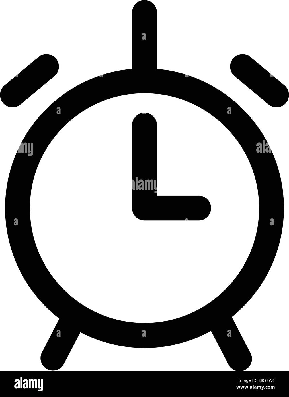 Alarm clock silhouette icon. Notification and timer. Editable vectors. Stock Vector