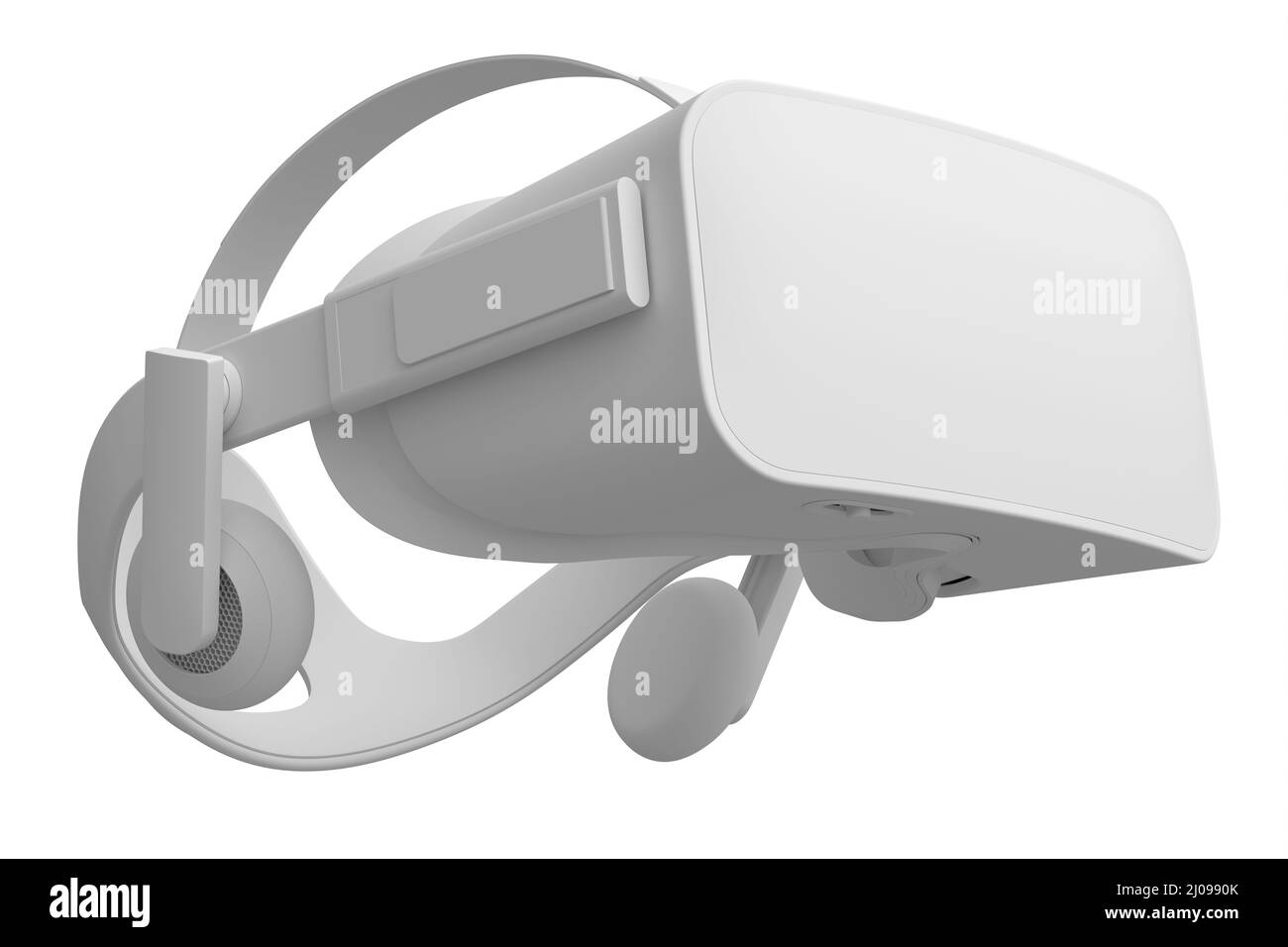 Virtual reality glasses isolated on white monochrome background. 3d