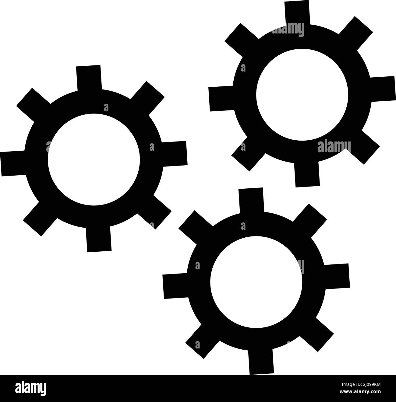 A simple set of gear icons. Adjustments and settings. Editable vector. Stock Vector