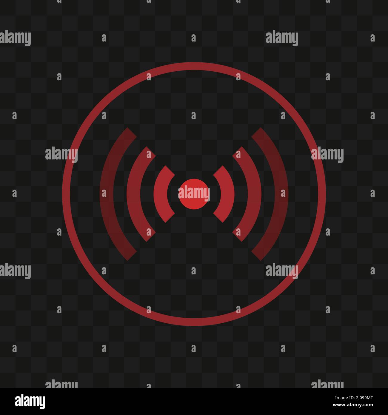 Live streaming radio waves isolated on transparent background. A live broadcast or live feed. Editable vectors. Stock Vector