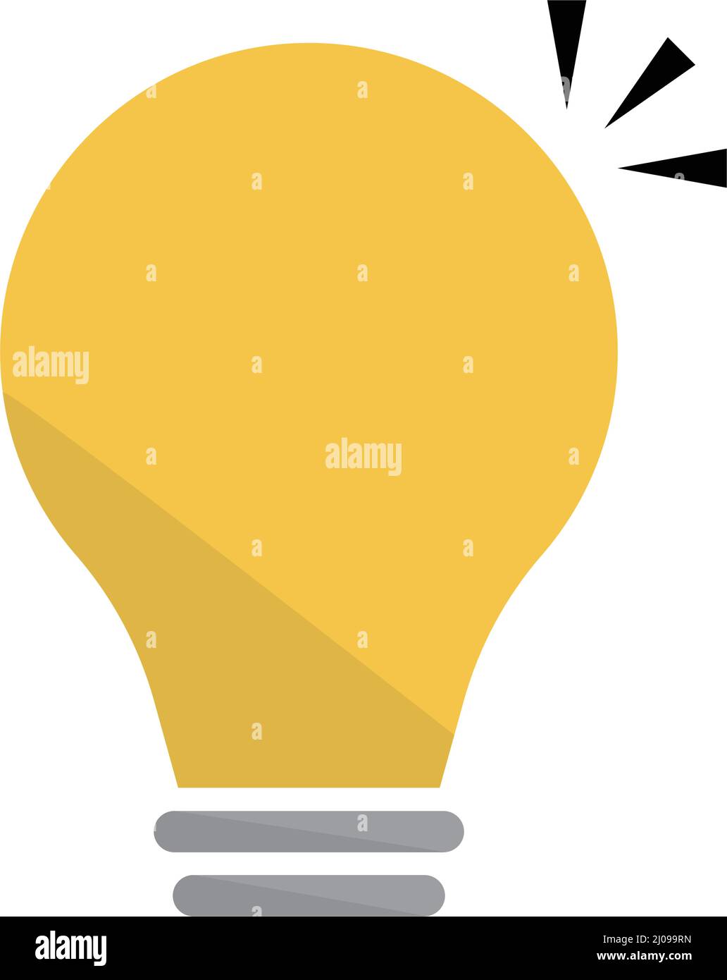 Pop light bulb icon. Creation of ideas and tips. Editable vector Stock