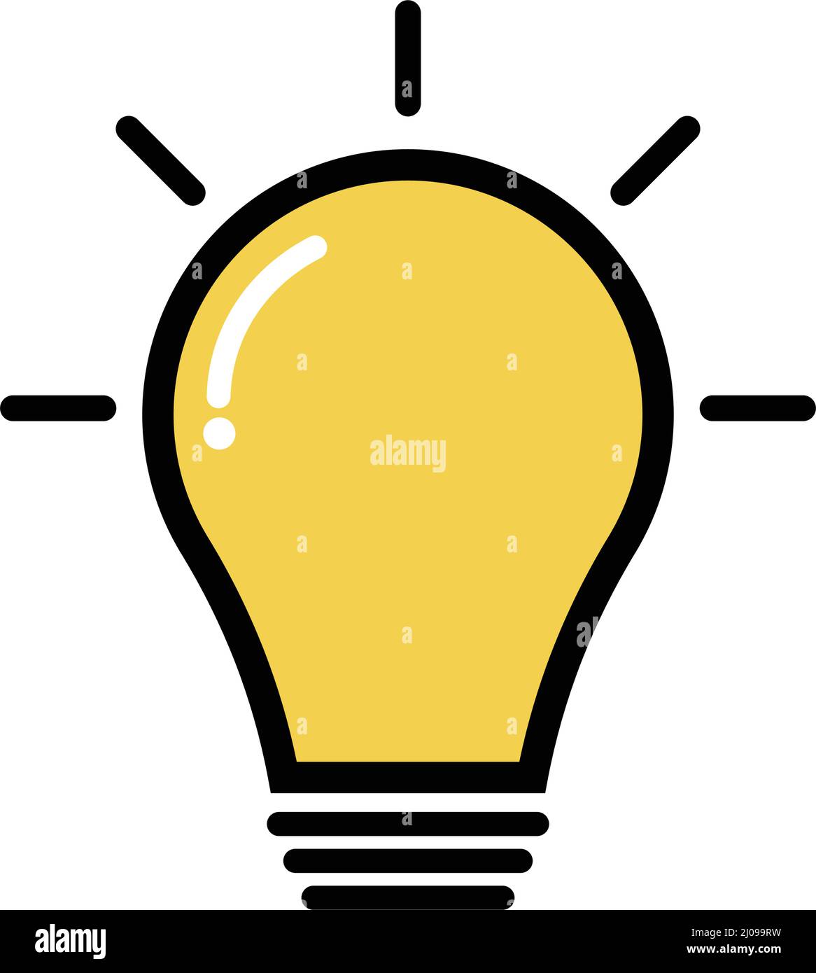 Pop light bulb icon. Ideas, tips, inspiration. Editable vector Stock