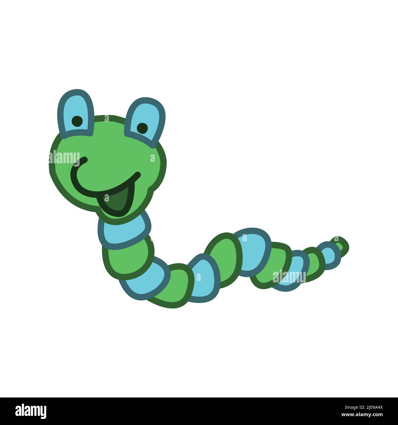 clip art of worm with cartoon design,vector illustration Stock
