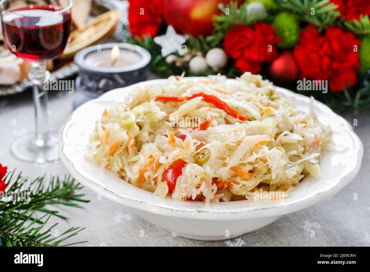 Christmas cabbage salad. Traditional dish Stock Photo Alamy