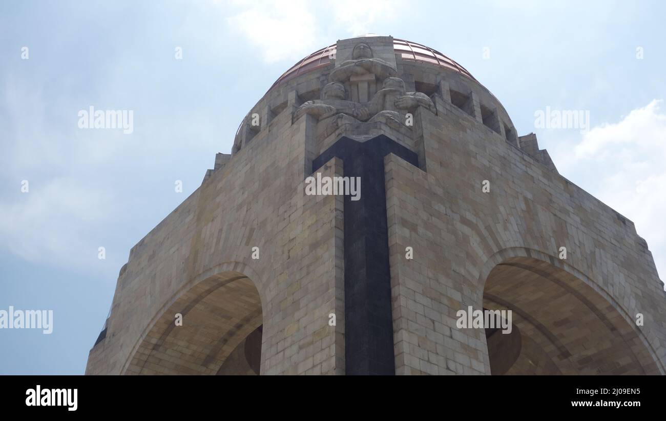 Close up of the Mexican Revolution Monument in Mexico City. Dome of the monument. Stock Photo