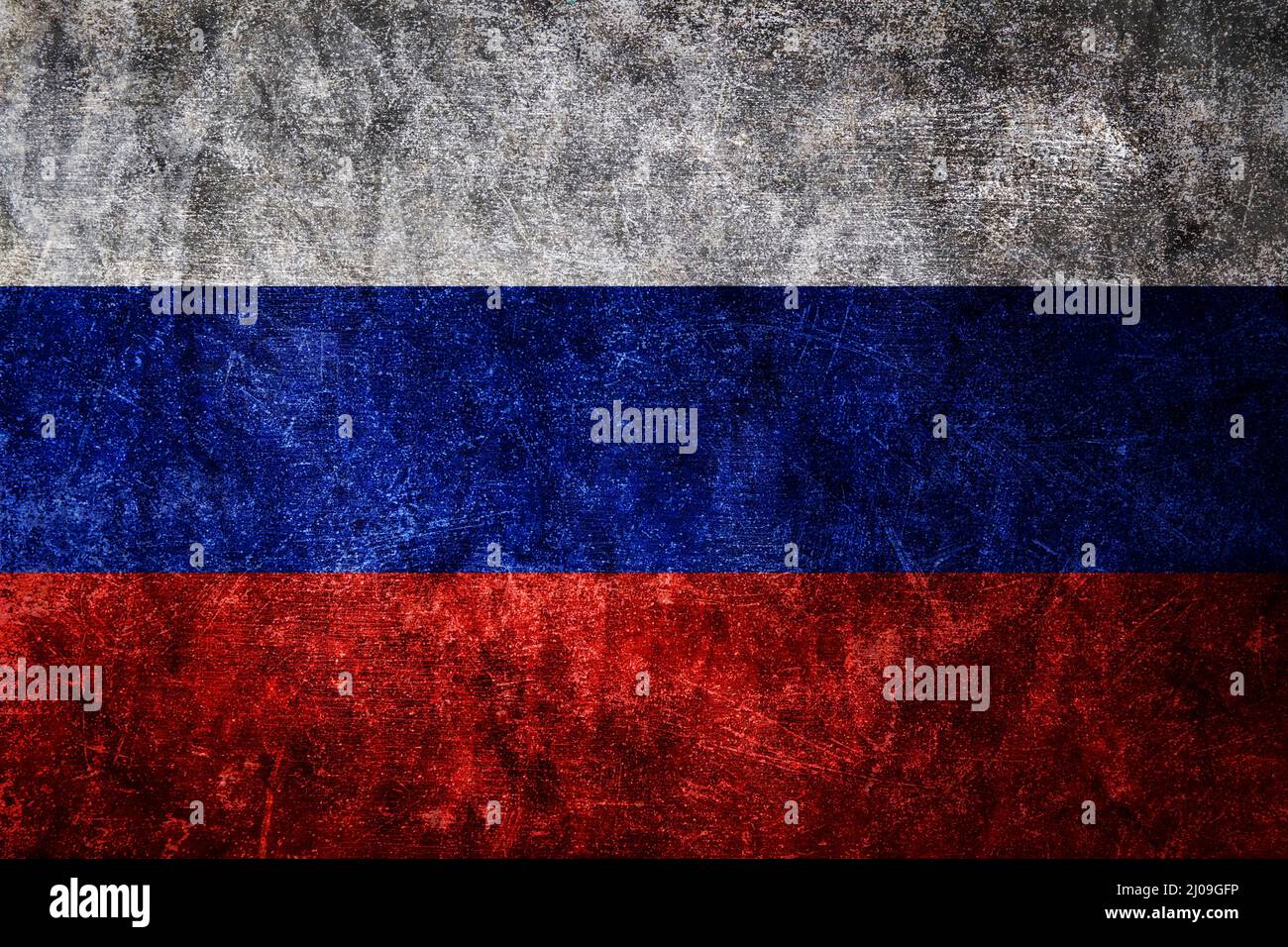 Grunge dirty and weathered Russian flag Stock Photo