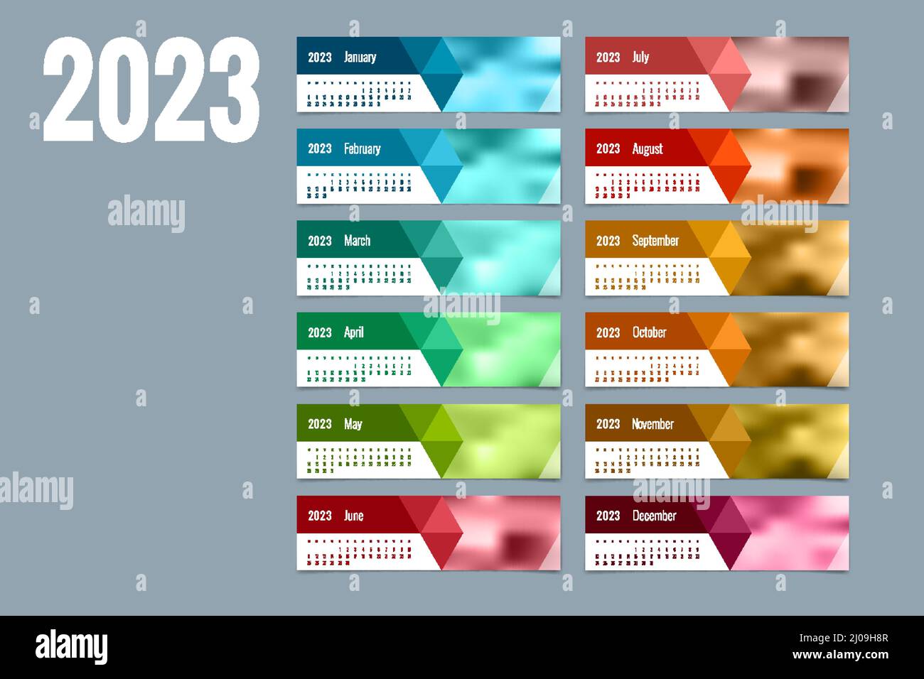 2023 Horizontal Calendar Stock Vector Images Alamy