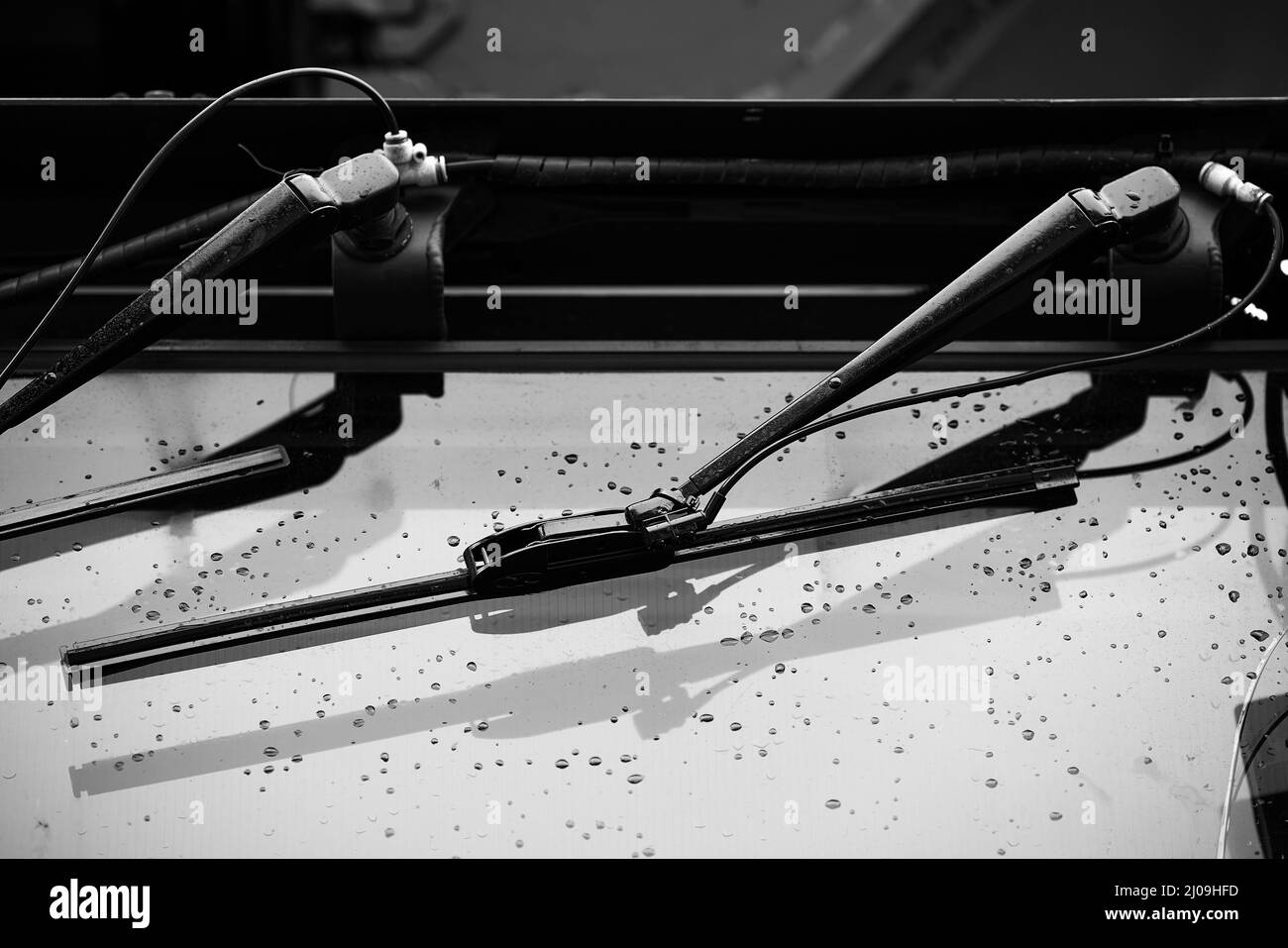 Windscreen wipers car dust Black and White Stock Photos & Images - Alamy