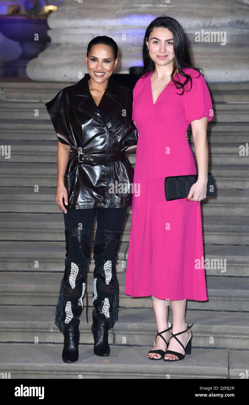 March 17th, 2022. London, UK Saffron Hocking and Antonia Salib arriving