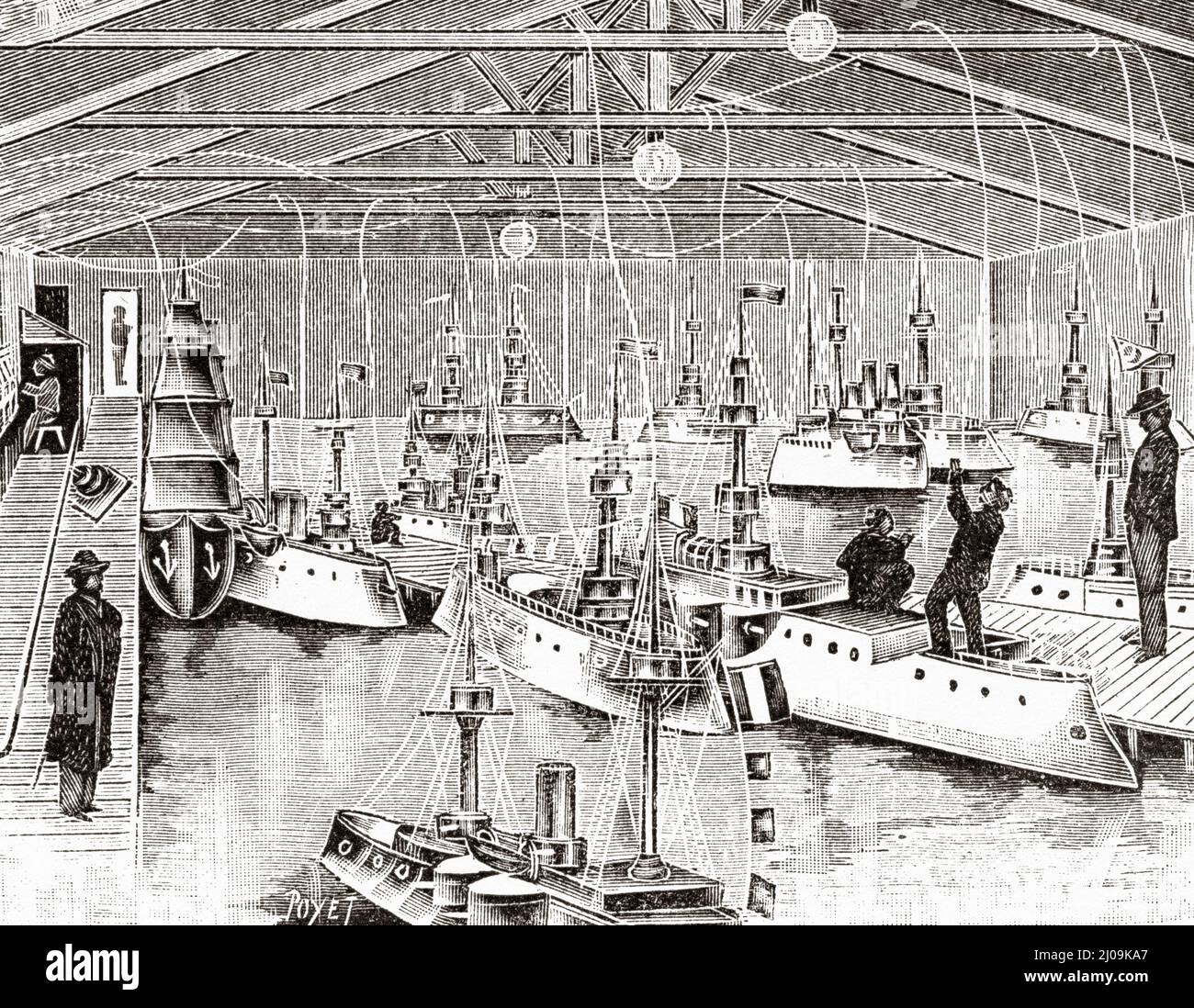 The small electric boats of the Nouveau Cirque, Paris. France, Europe