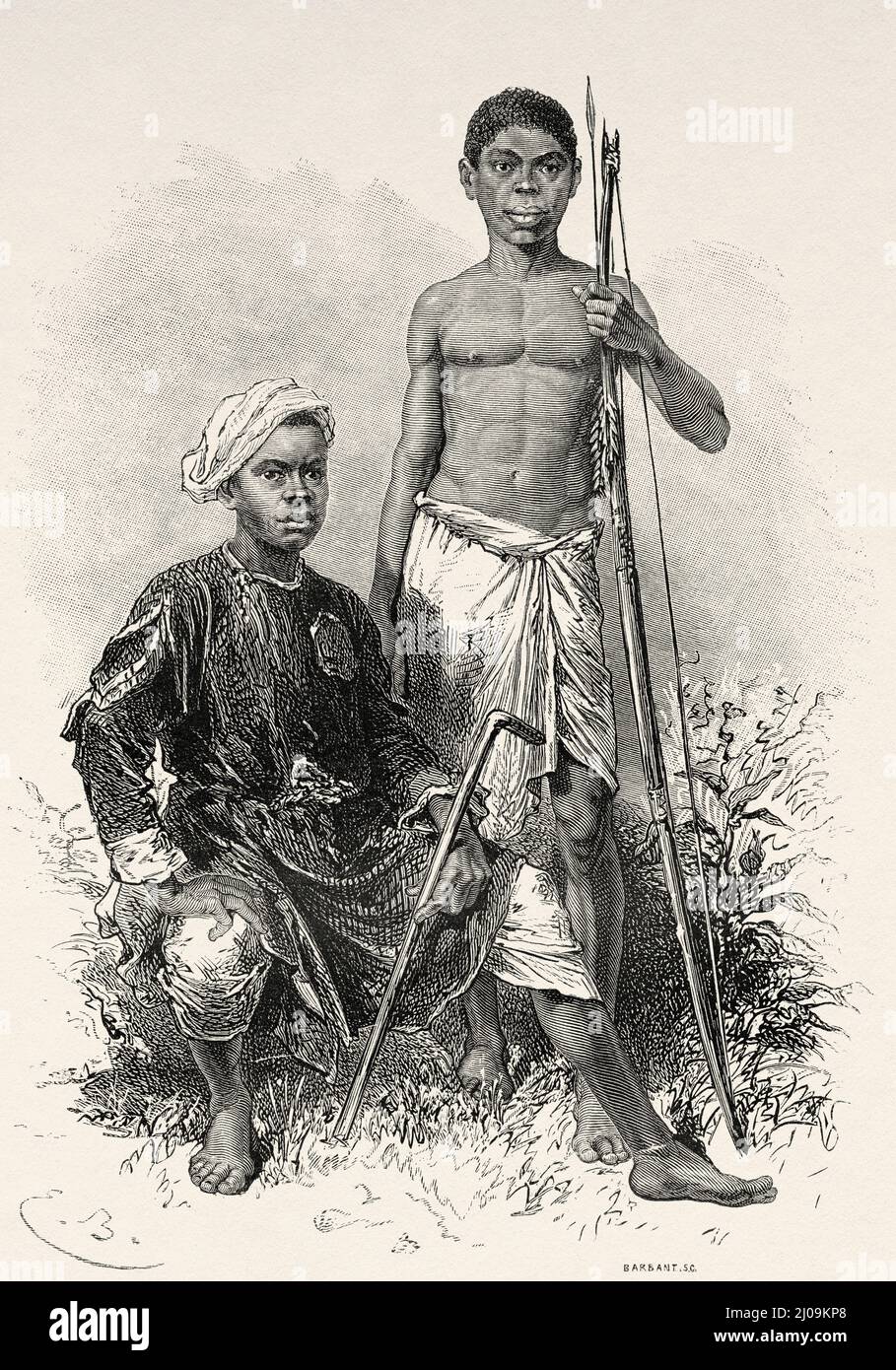 Djacko and Djoumah characters from a central African tribe, Central ...