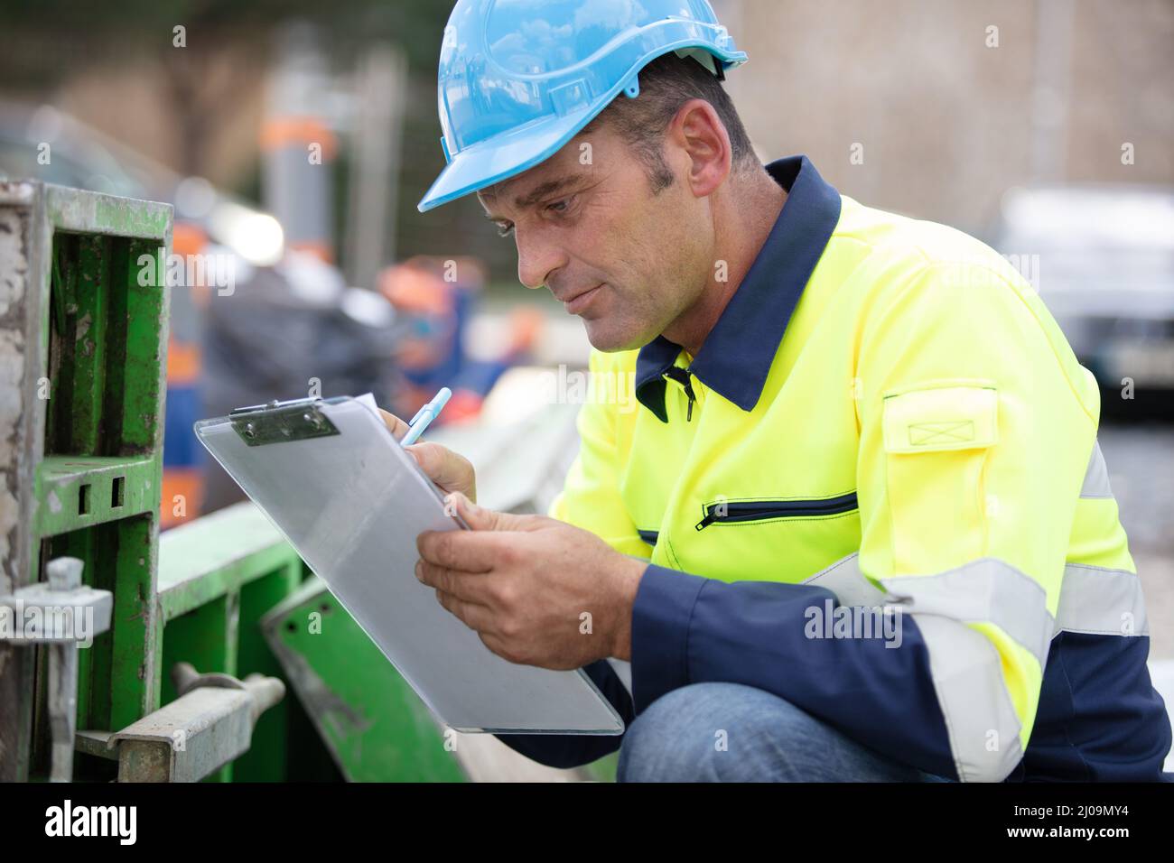 young architect checking a structural building site Stock Photo - Alamy