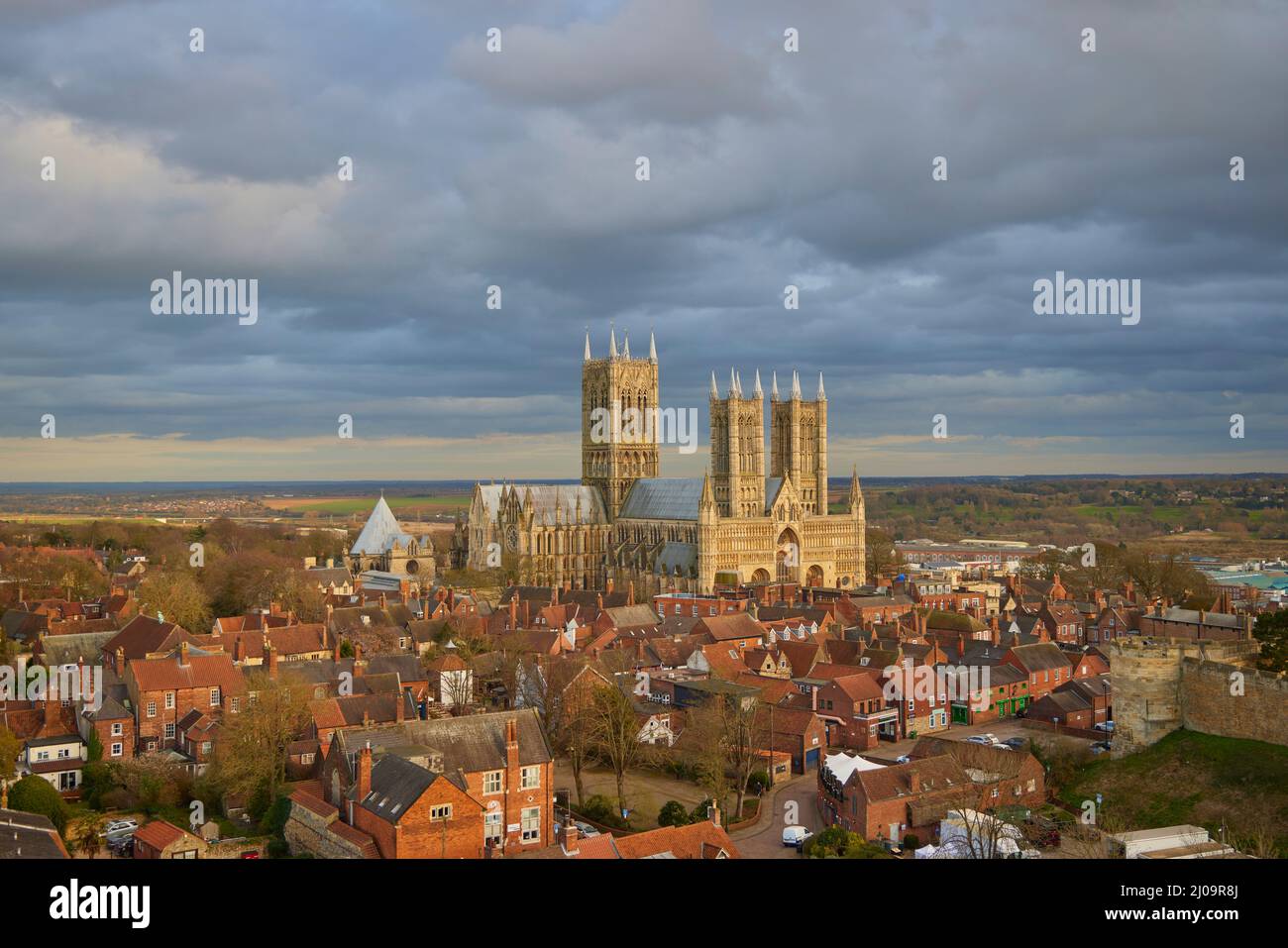 Lincoln Cathedral 2022, Lincoln Minster, or the Cathedral Church of the Blessed Virgin Mary of Lincoln 2022 - NO SCAFFOLDING Stock Photo