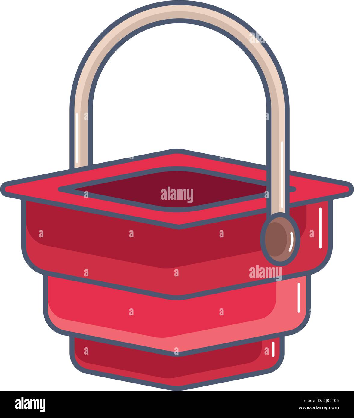 Isolated colored sand bucket toy icon flat design Vector Stock Vector