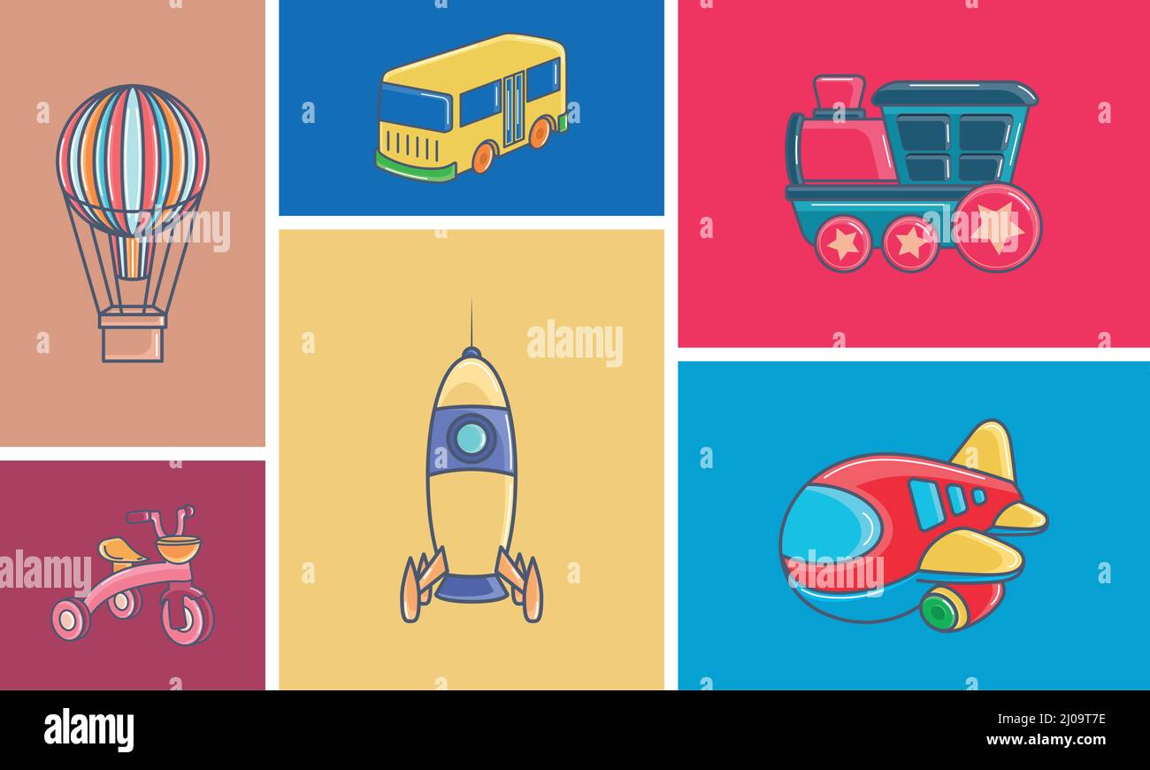 Set of different toy icons flat design Vector Stock Vector Image & Art ...